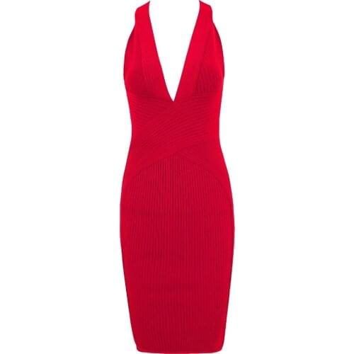 Summer Women Bandage Dress Vestidos Wholesale New Tank Sexy Sleeveless Bodycon Clubwears Celebrity Party Dress Red Brown