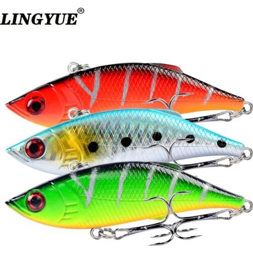 LINGYUE 70mm 10g Fishing Lure Winter Hard Plastic VIB Wobbler Sinking Bait Pesca Isca Artificial Crankbait Treble Hooks Tackle