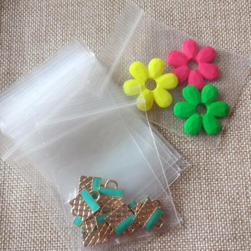 50pcs Mini Jewelry Ziplock Zip Zipped Lock Reclosable Plastic Poly Clear Bags Thickness 0.1mm Transparent Jewelry Package Bag