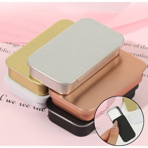 Mini Tin Box Bins Jar Rectangle Empty Iron Box Portable Lipstick Cream Storage for Wedding Party Gifts Candy Pill Cases Organize