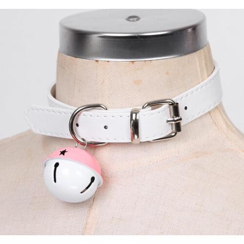 ZDHoor Cute Fashion Women Adjustable PU Leather Choker Bell Collar Necklace Neck Ring Halloween Cosplay Role Play Accessories