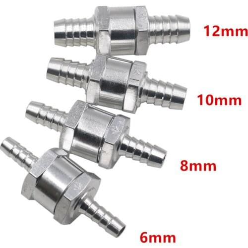 One Way 6/8/10/12mm 4 Size Valves Aluminium Alloy Fuel Non Return Check Valve One Way Fit Carburettor