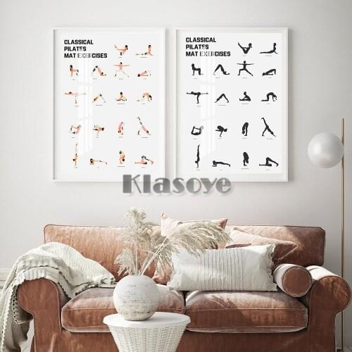 Yoga Poses Poster Girl Fitness Inspire Motivation Sport Art Prints Ashtanga Motion Canvas Painting Gym Room Wall Picture Decor