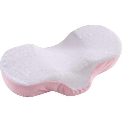 Memory Foam Anti Wrinkle Pillow Ergonomic Curve Improve Sleeping Pillows Perfect Concave Headrest Neck Support-Pink