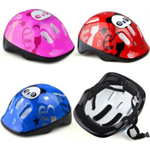 1Pcs 3 Colors Kids Sports Panda Pattern Head Helmets Skating Skate Board Girls Boys Protective Gear Childrens Safety Helmet