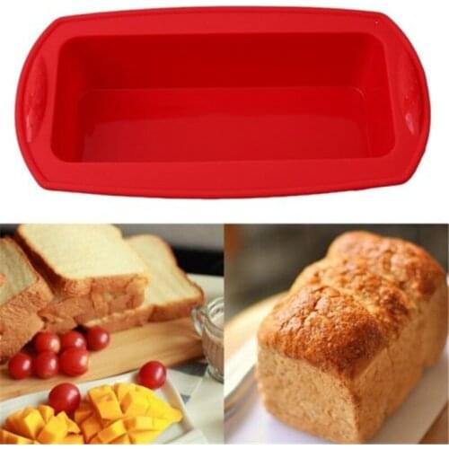Silicone Rectangle Shape Toast Bread Mold Jelly Ice Baking Mould DIY Cake Decorations Loaf Pan Bakeware Tools