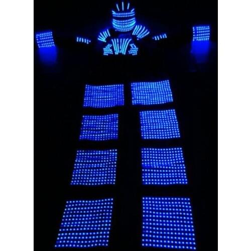 LED light luminous robot suit with helmet and stilts for parties bars ballroom dancing clothes/led costume dj light suit dance