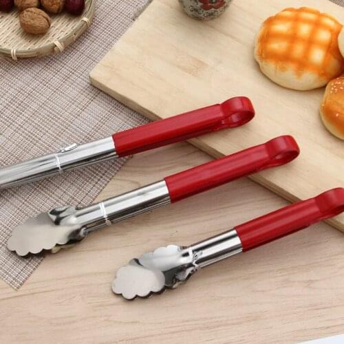 Thick stainless steel red plastic food food clip barbecue clip silicone bread clip baking