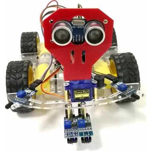 WiFi Control Avoidance Tracking Smart Robot Car Chassis Kit Speed Encoder Battery Box 4WD Ultrasonic Module For Arduino Kit