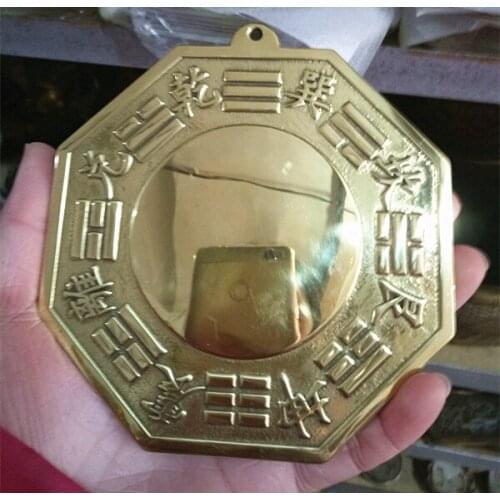 Tai Chi Bagua espejo plano cobre feng shui bagua espejo Taiji nosy mapa colgante adornos