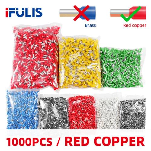 1000PCS VE European Terminal Pin Terminal Tube Type Wiring Connector E7508 E2508 E1008 E1508