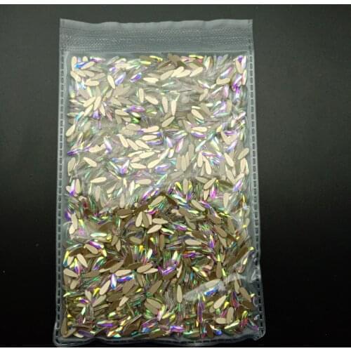 15 Colors 1440pcs/pack 2*6 Raindrop Nail Art Rhinestones Flatback Nail Rhinestones Set For Decorations Design