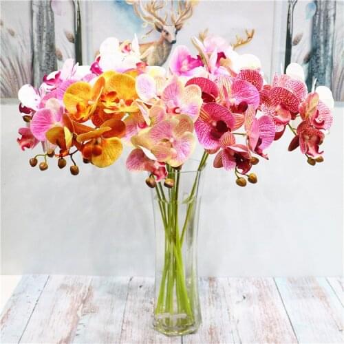 DIY 3D Printing Artificial Plastic Orchid Flowers Real Touch Artificial New Color Butterfly Orchids Home Wedding Decoration
