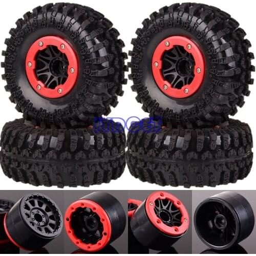 4pcs 2.2" Wheel Rim Beadlock Climbing Rock Crawler 125MM Tires 6006-3021 For 1/10 HSP Redcat RC-Traxxas Axial RC Truck Buggy