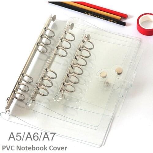 A5 A6 A7 PVC 6holes Spiral Shell Cover, Notebook Diary Notepad Sheet Sheel Protector Loose Leaf