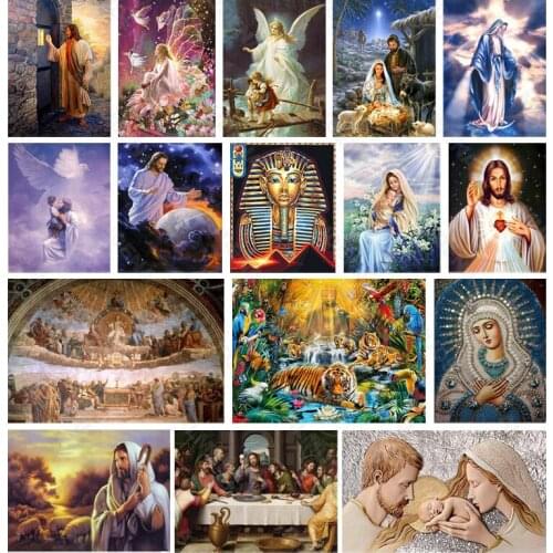 Diy Diamond Painting Religious Woman Nordic Style Full Diamond Handmade Dot Inlaid Diamond Bedroom Living Room Sticker Wall