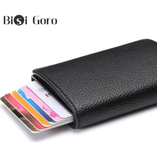 BISI GORO RFID Credit Card Holder Minimalist Wallet High Quality ID Card Case Men Business ID Card Cases Card Bag 2019 New Style