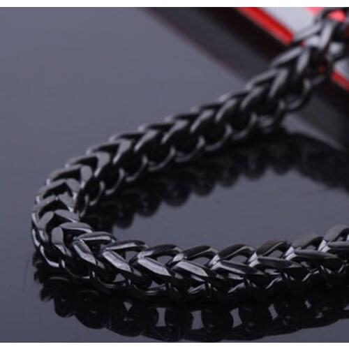 Necklace mens black stainless steel large gold chain necklace punk hip hop jewelry long necklace statement steel Tone wholesale