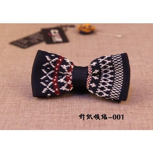 Korean casual bow tie mens wedding groom knitted bow tie jacquard knitted new style girls unisex