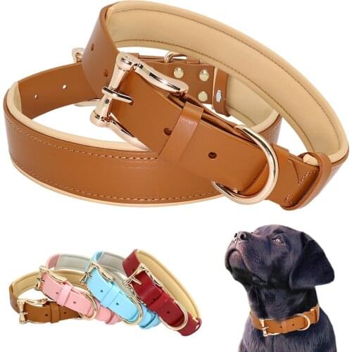 Leather Dog Collar Pet Large Dog Collar Pitbull German Shepherd Collars Adjustable For Medium Large Dogs Bulldog Pet Products
