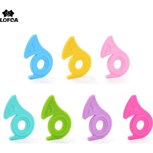 LOFCA 1pc Silicone Horn Teething Toys BPA Free Make For Necklace Baby Tooth Care Pacifier Clip Pendant