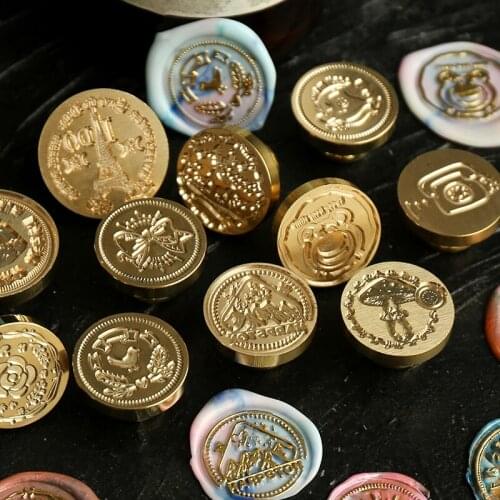 Cute Bear Sealing Wax Stamp Round Animal Lacquered Seal Wedding Greeting Card DIY Seal Envelope Wax Seal Stamp Accessories