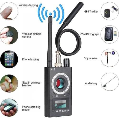 K18 Multi-function Anti-spy Detector Camera GSM Audio Bug Finder GPS Signal Lens RF magnetic Tracker Detect WIFI finder