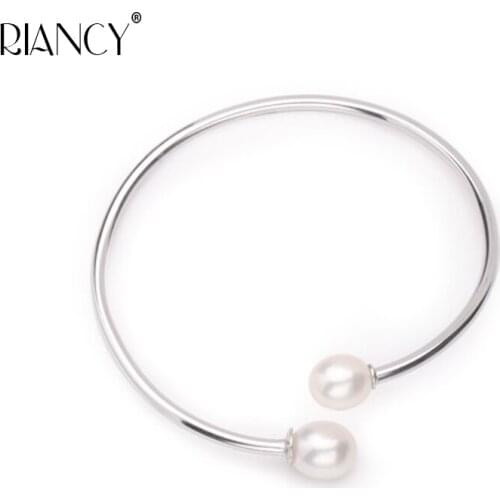 Fashion 925 sterling silver Natural pearl Bracelets Double beadfreshwater Pearl Adjustable bracelets for Women wedding gift