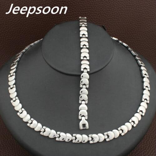 Wholesale Newest Fashion Stainless Steel Metal Silver and gold color Necklace And Bracelet Jewelry Set SFKFABDI1 Jewels Store