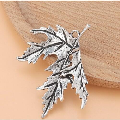 20pcs/Lot Silver Color Maple Leaf Charms Pendants for Necklace Jewelry Making Accessories