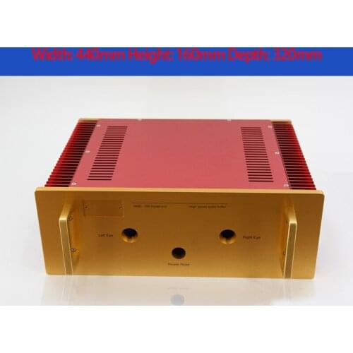 KYYSLB 440*320*160mm All Aluminum Post Level Amplifier Chassis Box House DIY Enclosure with Cooling Holes Amplifier Case Shell
