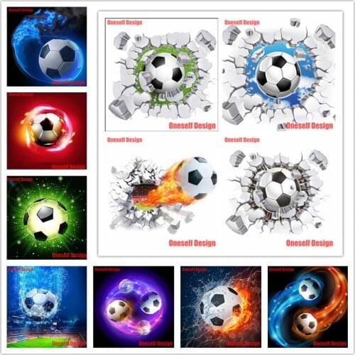 Popular 5d diamond mosaic sale football 5d diamond painting full set football diamond embroidery christmas decorations for home