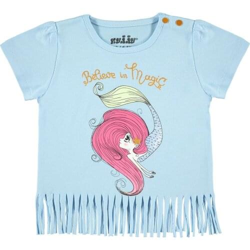 Casual Summer Fashion Short-Sleeve Cotton Camiseta блузка Cartoon Civil Girl Baby T-Shirt 6-18 Month Cotton % 90 Elastane % 10