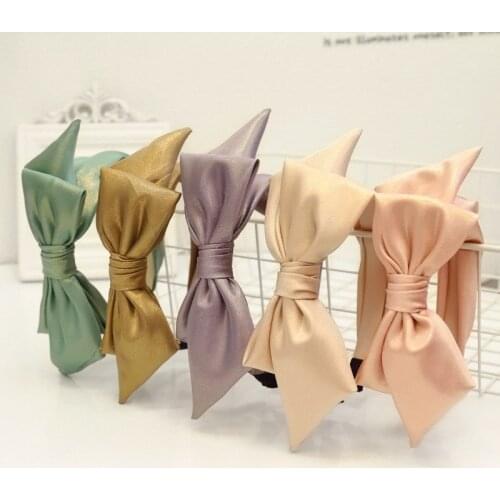 Satin Metal Chain Cross Hairband Knotted Headband Adult Hair Accessories