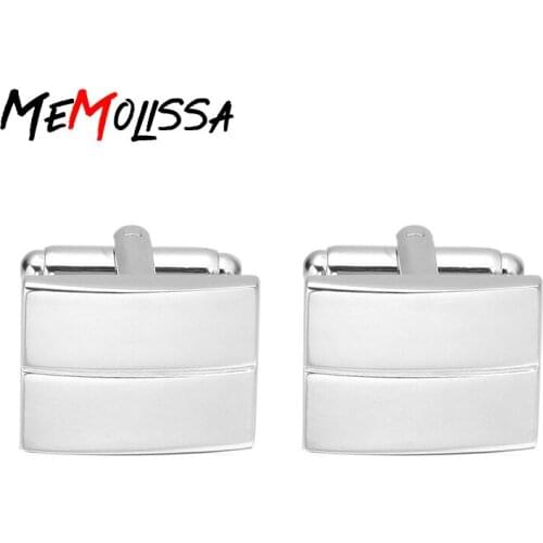 Memolissa Simple Solid Color Cufflinks Square Design Business Shirts Cufflink High Quality Fashion Cufflinks for Mens Jewelry