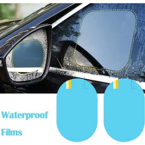 Anti Fog Car Sticker Car Mirror Window Clear Film Car Rearview Mirror Protective Film Waterproof 2 Pcs/Set