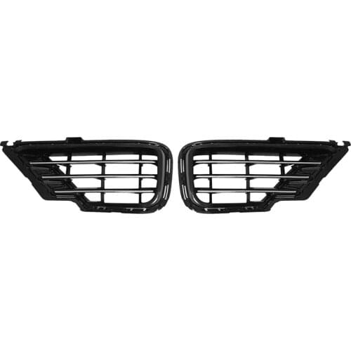 Car Front Bumper Fog Lamp Frame with Bright Strip Fog Lamp Grille for Touareg R-Line 2016-2018