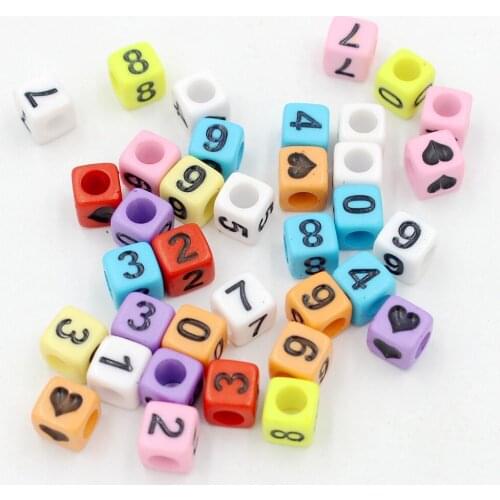 Size 6*6mm 100pcs/lot Multi Color Acyrlic Letter/ Alphabet Cube Beads For Fun DIY Rubber Loom Bands Charm Bracelets