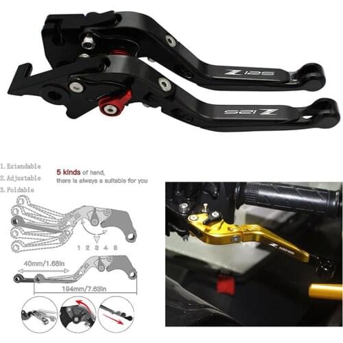 Motorcycle Folding Extendable Lever For KAWASAKI Z125 2017-2020 NINJA 125 2019 SEMSPEED CNC Adjustable Brake and Clutch Levers