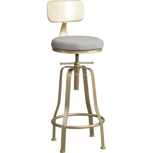 Solid Foot Nordic Bar Chair Swivel Bar Stool Modern Minimalist Iron High Stool Bar Stool Chair Lift Home
