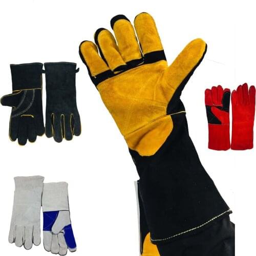 Welder Gloves Split Cowhide Leather Welding Gloves Reinforced Thumb & Palm w/ CE Certificated