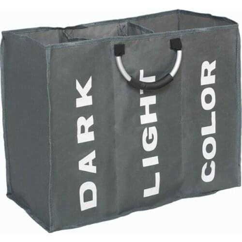 Home storage three large-capacity clothing bags, miscellaneous finishing storage bags Metal frame hand dirty clothes basket