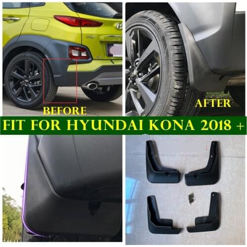 Exterior Auto Accessories Mudguards Mud Splash Flaps Muds Fendercar Protector Cover Trim Fit For Hyundai Kona 2018 2019 2020