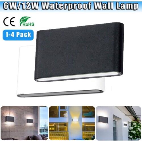 6W 12W Waterproof Wall Lamp LED Wall Lights Outdoor Waterproof Modern Nordic Style Wall Lamps for Porch Garden Lamp LightingD30