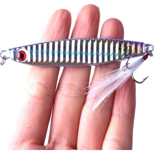 YUZI 7cm 40g Metal Jigging Spoon Bait Sea Fishing Lead Fish Fishing Lures Iron Hooks 1pcs
