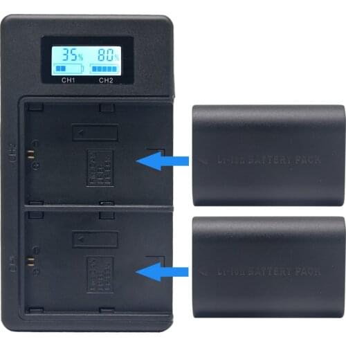 Mcoplus Dual LCD LP-E6 Battery Charger for Canon EOS 6D 7D 5DS 5DSR 5D Mark II 5D 60D 60Da 70D 80D LP-E6 Battery phone camera