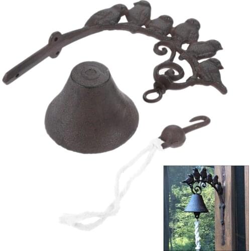 Iron Door Ring Bell Vintage Garden Cast Iron Doorbell Welcome Sign Decorative Welcome Wall Plaquer Garden Craft Decoration