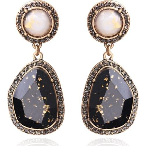 Ztech Vintage Fashion Exaggerated Big stone Earrings Alloy Statement Jewelry ladies Luxury Party Accessories Best Gift