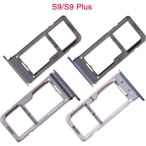 1pcs Single&Dual SIM Card Slot Tray For Samsung Galaxy S9 G960 S9 Plus G965 Micro SD Card Socket Holder Adapter