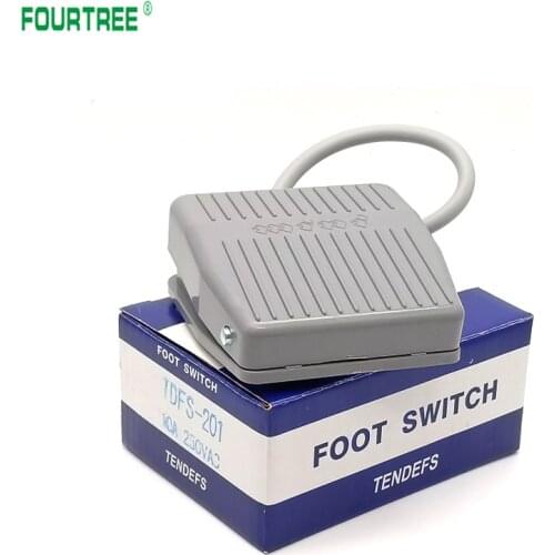 1PCS Footswitch Foot Momentary Control Switch Electric Power Pedal SPDT Grey TDFS-201 10A 250V
